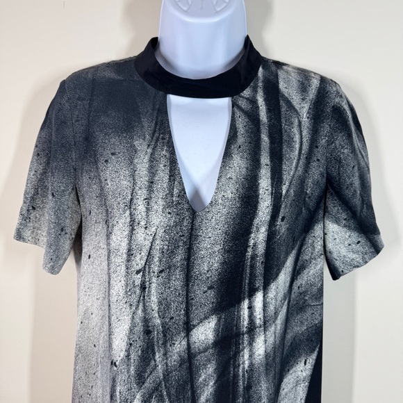 Go by Go Silk 100% Silk Black Gray Marble Print Women's Dress Size Small - Picture 4 of 15